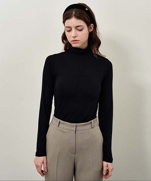PLUNASTUDIO Soft Slim Turtleneck T-Shirt_5 Colors