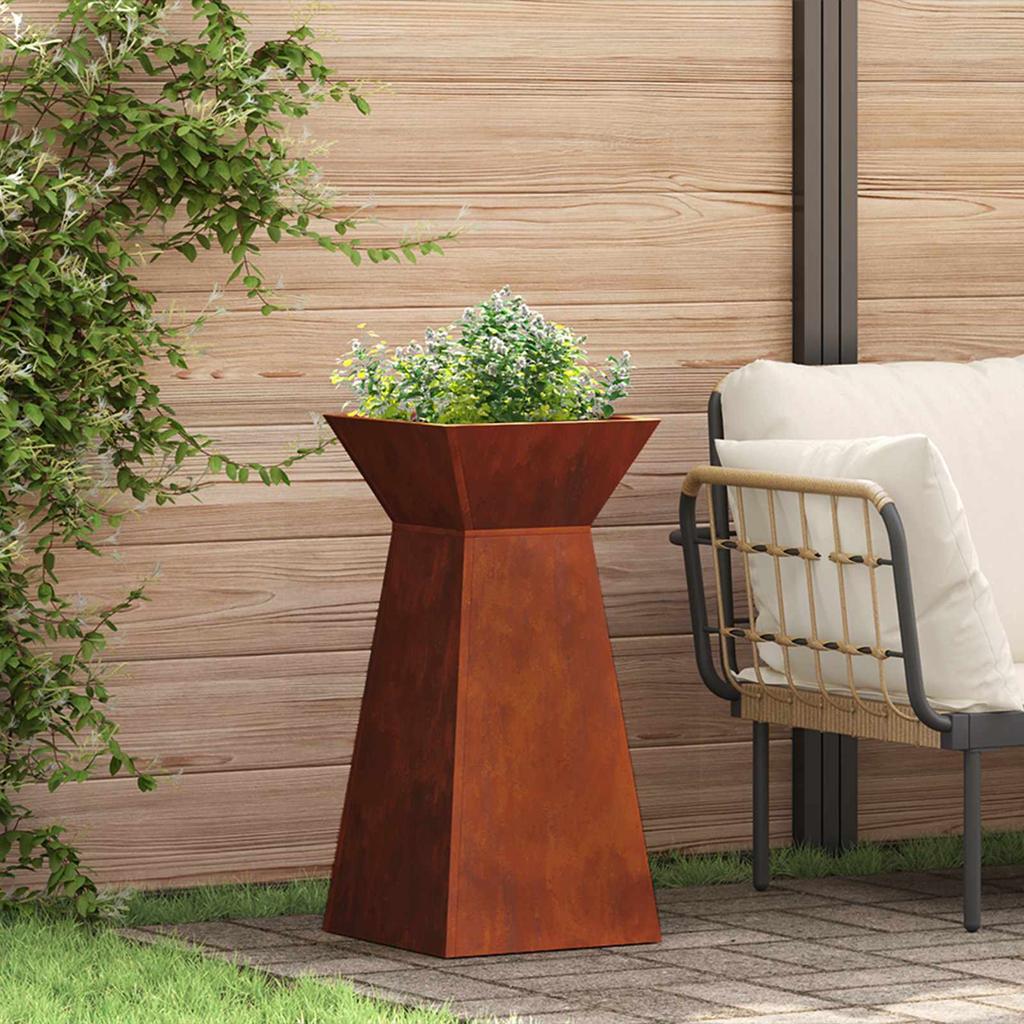 Column Planter 2 Pcs Silver 35 X 35 X 73 Cm