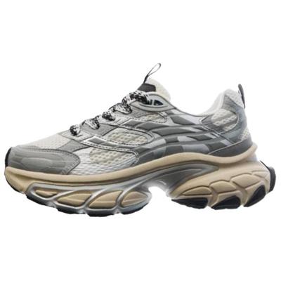 Fuyao Fashion Trend Cushioning Slip Resistant Low Top Chunky Sneakers Men's White Silver Gray 112418897-1