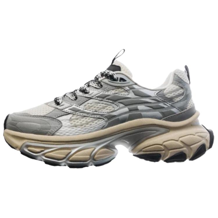 

новые кроссовки Anta Soaring с амортизацией, нескользящие, низкие, массивные, мужские, бело-серебристо-серые 39