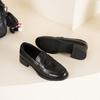 Cowhide Version! Low-soled Loafers for Women's 2025 Autumn and Winter New Versatile Commuting Lazy People Pedal Small Black Leather Shoes
