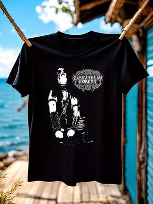 Heavy Metal Band T-shirt - Carpathian Forest Vintage Graphic Tee - Gothic Music Merchandise - Black Cotton Shirt - Concerts