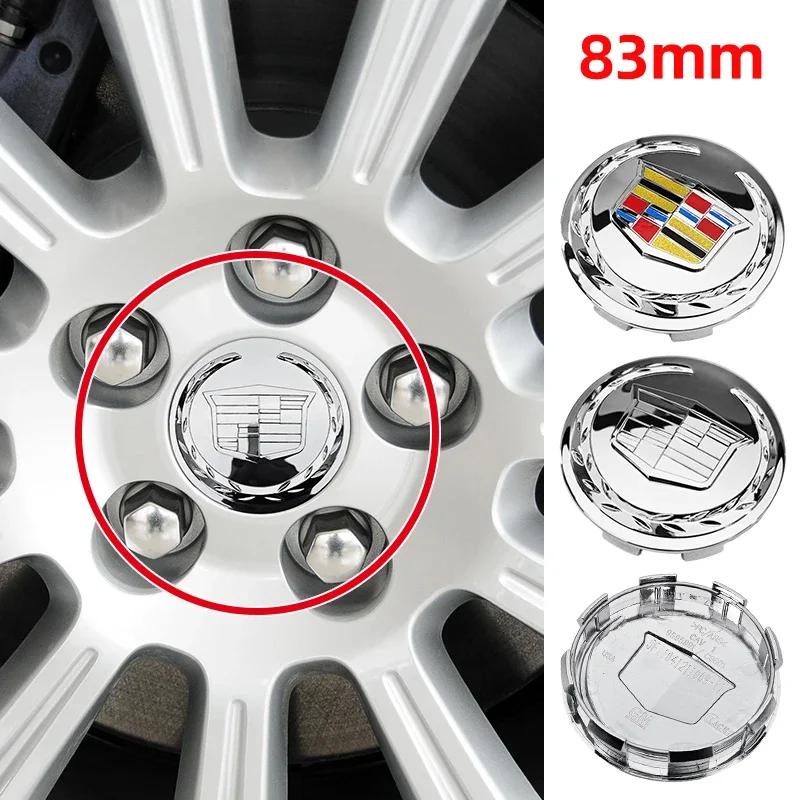 4pcs ABS 83mm Car Wheel Center Hub Cap Rim Cover Emblem Exterior Decoration accessories For Cadillac Escalade AJN1