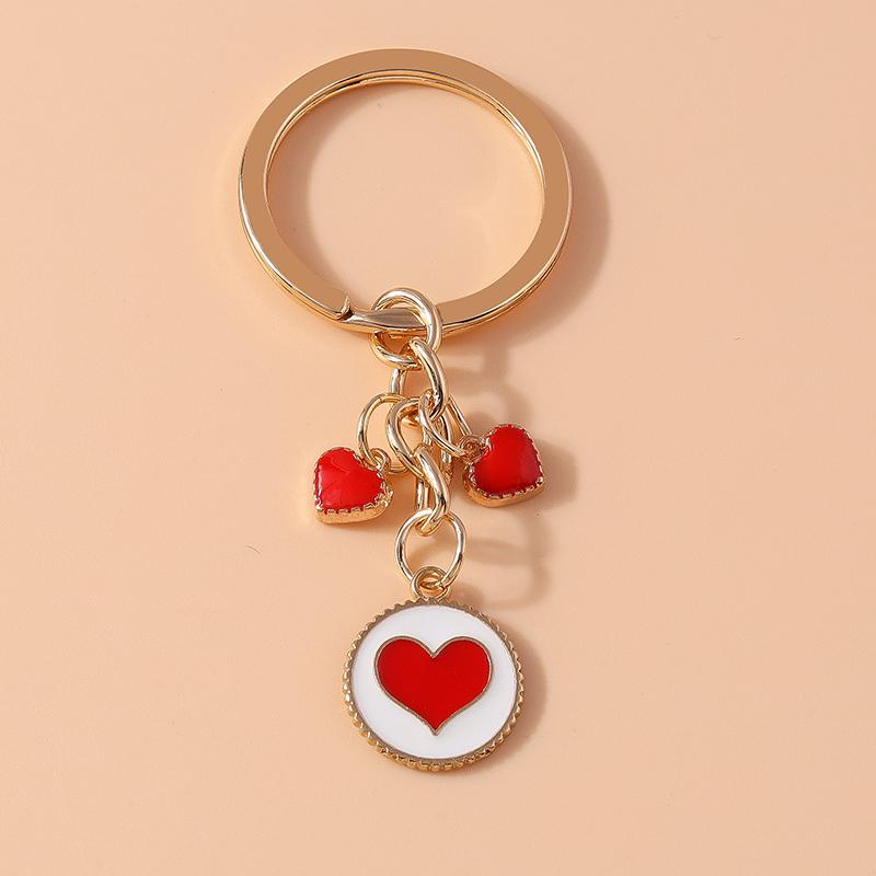 Pretty Enamel Cherry Keychain Flower Key Rings Pendants for Key Holder Women Girls Handbag Decor Handmade Jewelry Gifts