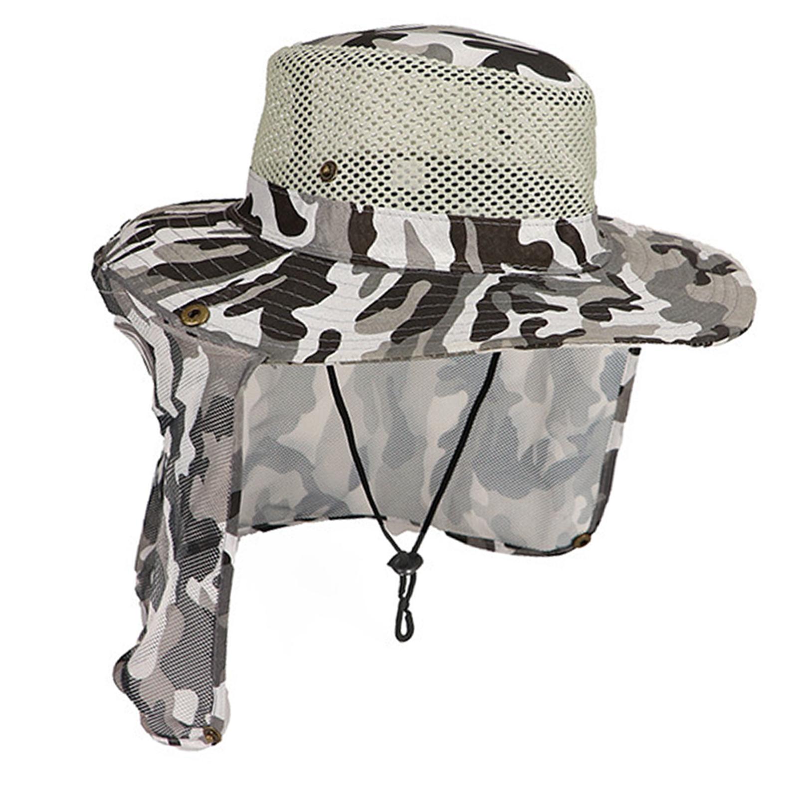 

Camouflage Mesh Sun Hat for Various Age Breathable Fisherman Hat with Neckflap Sweat Absorbent Hat for Outdoor Activity C