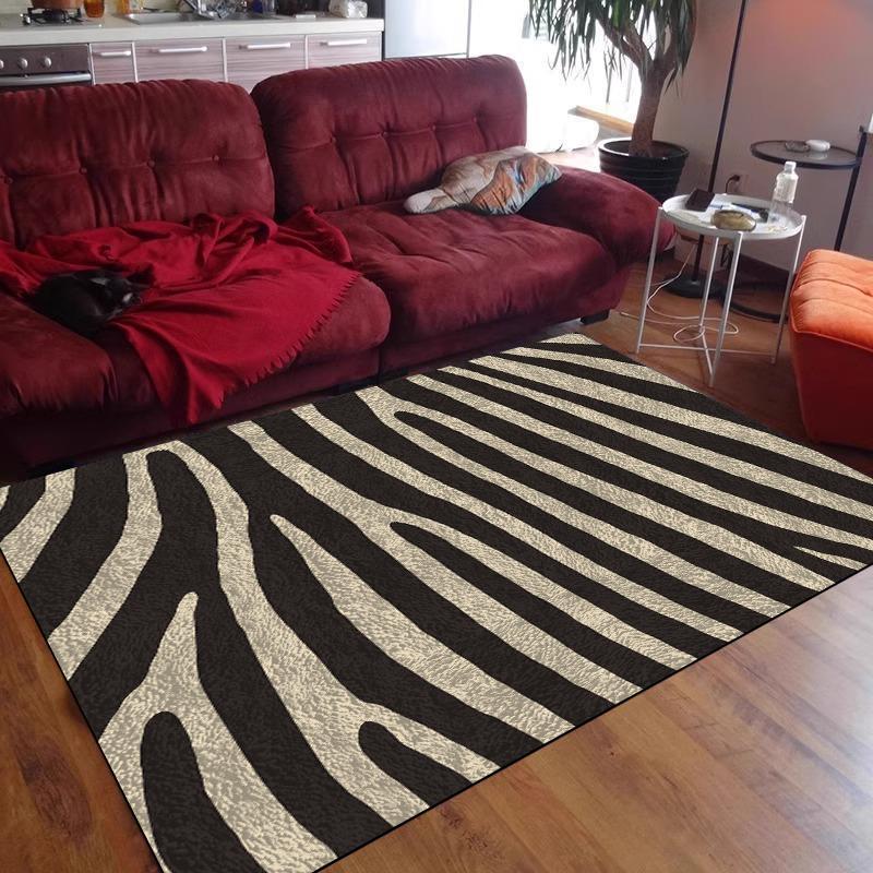 Modern Imitation Cowhide Luxury Carpet Large Living Room Sofa Area Rugs Bedroom Decorative Rug Washable Porch Anti-Slip Mat