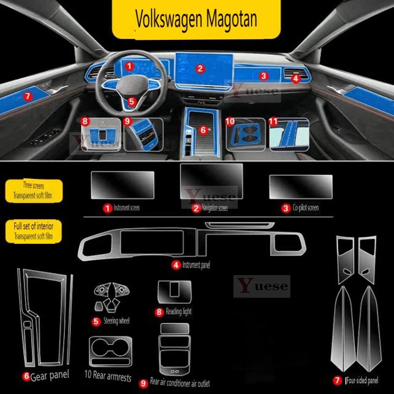 Für Volkswagen Magotan B9 2024 Auto Innenraum Schutzfolie Aufkleber Mittelkonsole Navigator Auto TPU Transparente Folie