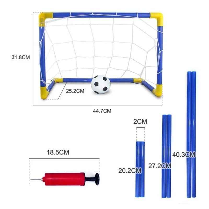 Mini Folding Kids Indoor/Outdoor Durable Football Training Sport Play Games Kit Portable Soccer Ball Net Goal Set Children Gift