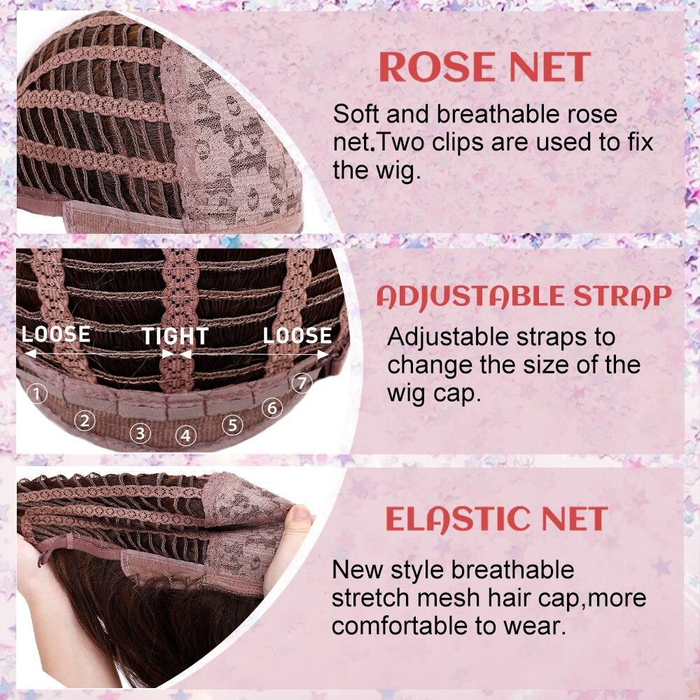 פאות סינתטיות ישרות ארוכות פאה חומה עם פוני לנשים קוספליי יומי טבעי לחג המולד עמיד לחום שיער