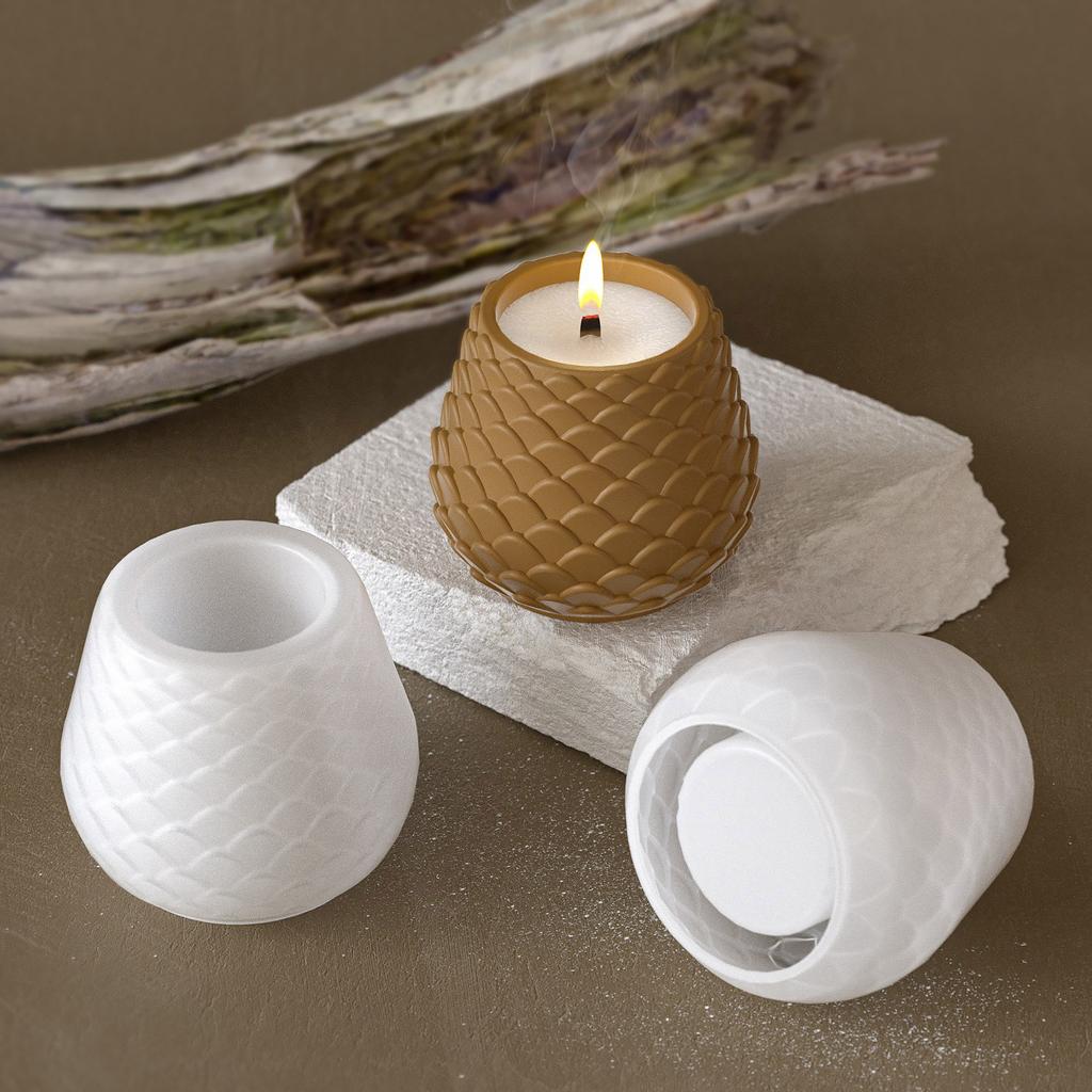 Unique Candle Holder Molds Silicone Texture Crafting Molds Unique Shape Flowerpot Moulds for Crafting Candlesticks