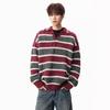 Unisex Retro-gestreifter Pullover mit Kragen - Lässige Winterstrickware