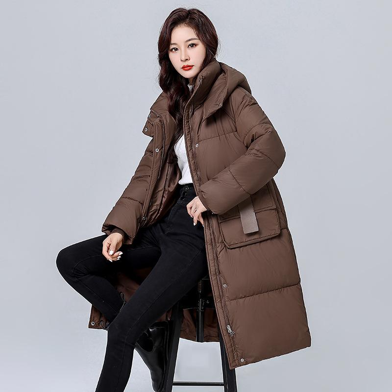 Cotton Jacket Women's Mid-Length 2025 New Winter Korean Version Loose Thickened Cotton Jacket Over the Knee Bread Jacket Korean Jacket