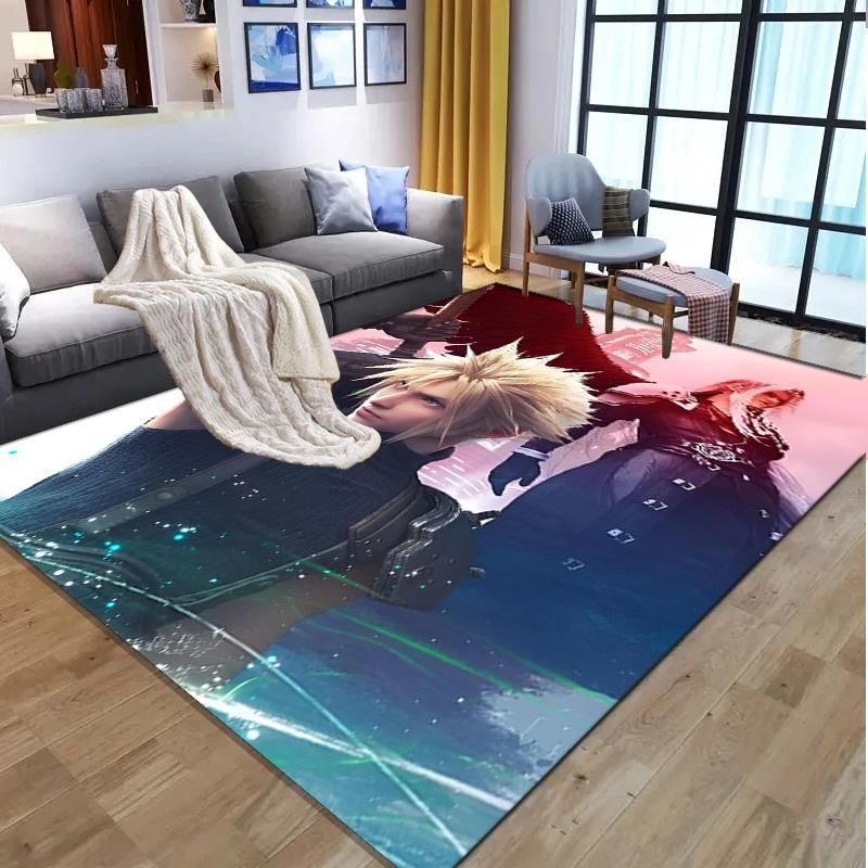 Final Fantasy Pattern Rug, Indoor/Outdoor Mat, for Picnic, Gameroom, Bedroom, Office, Living Room, Home Decor Carpet, Birthday Gift