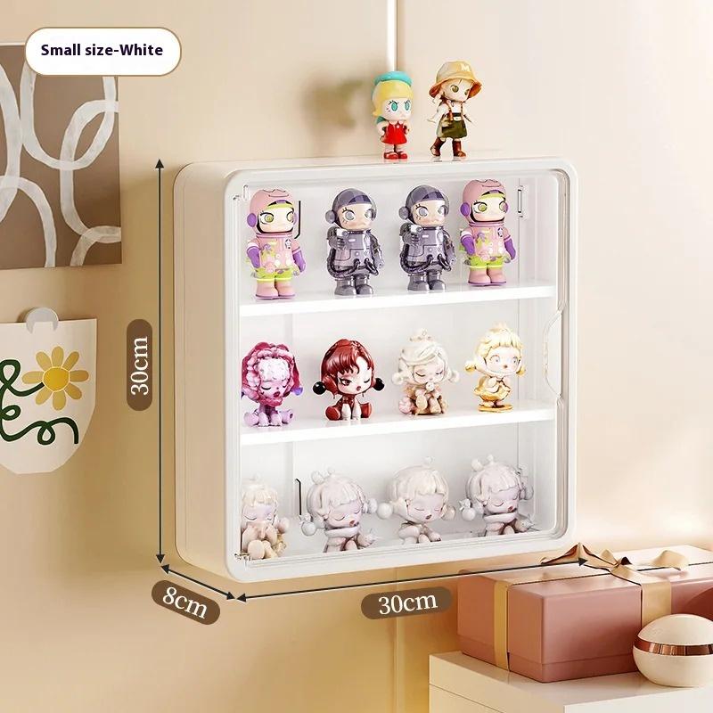 

Wall-mounted doll magnetic doll display cabinet dust-proof doll hand box
