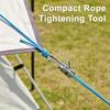 1 Set Heavy Duty Rope Tensioner, Rope Roller with 2 Reflective Nylon Cord, Metal Rope Tightening Tool for Camping, Tarps, Guy Lines, Boating