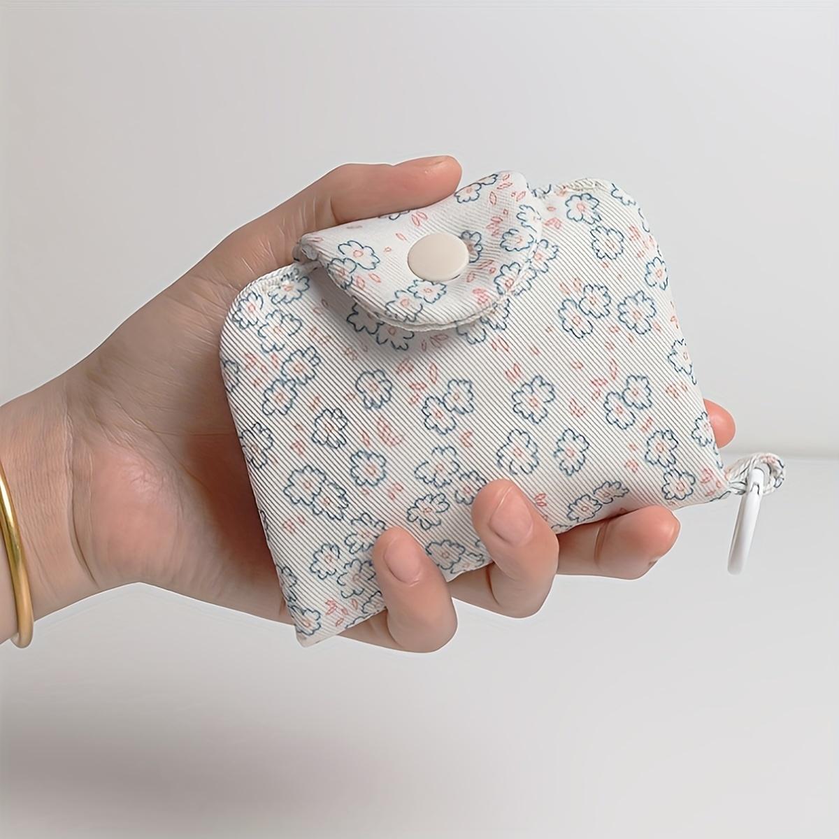 White and Cute Ins-Style Floral Coin Purse, Exquisite and Fashionable Floral Daisy Multi-Layer Card Holder Coin Purse, 1 Piece бежевый