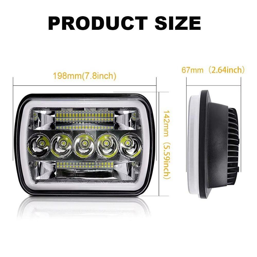 Amber DRL Automotive Headlamp Square Design Headlight Assembly Led Headlights  Automotive Lighting