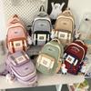 Middle School Student Schoolbag Women's Campus Large Capacity Backpack Men Color Block Backpack