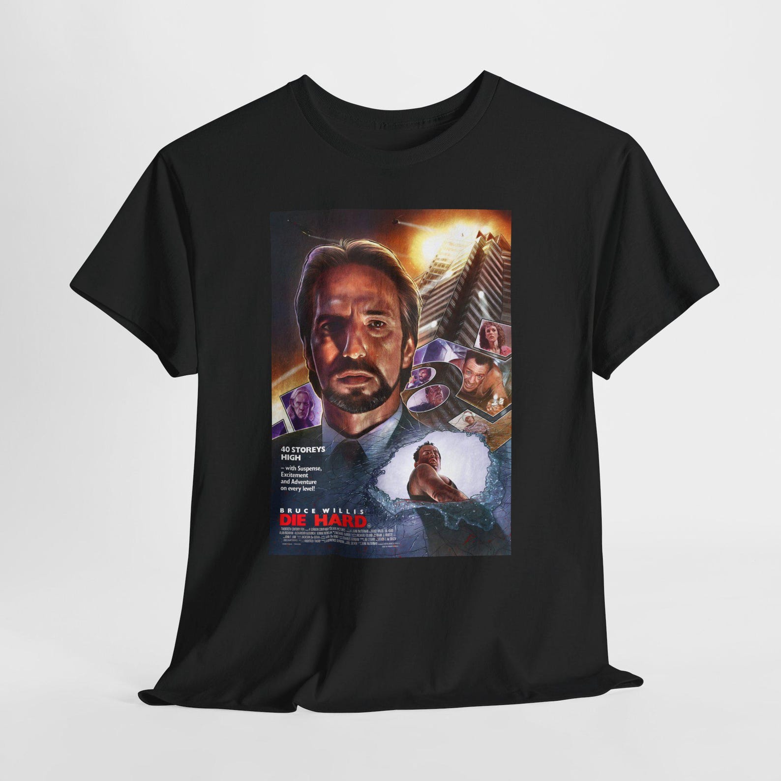 Die Hard Bruce Willis Movie Unisex Heavy Cotton Tee, Graphic Tee, Retro Tee, Classic Action Tee, 80s Movie Shirt, 4XL