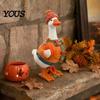 Quirky Seasonal Ornament Goose Statue, Decorative Lawn Ornament, Durable Resin Rustic Style Garden Animal Sculpture Figure, for Patio