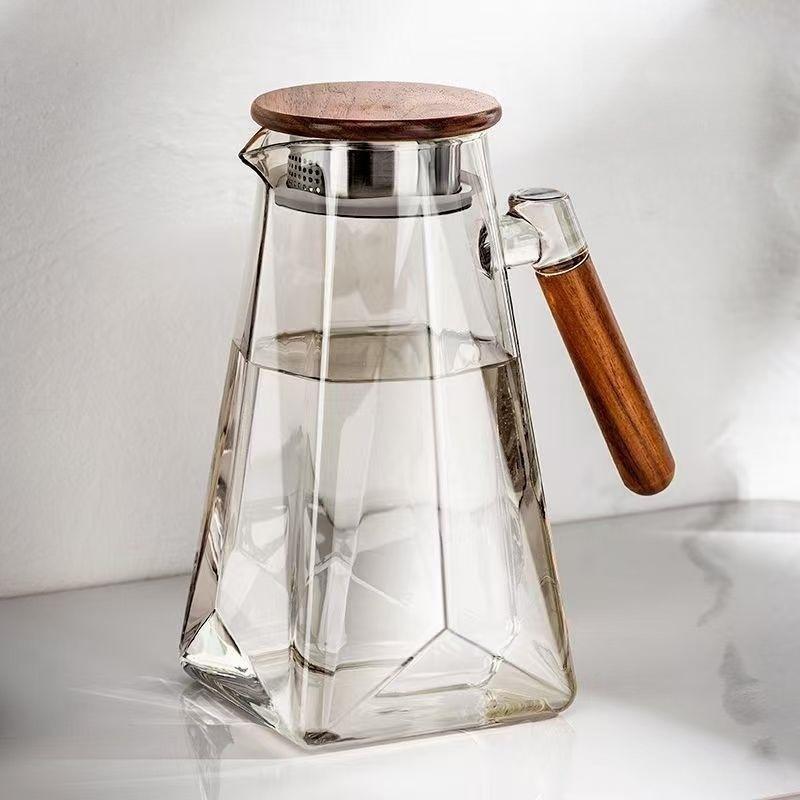 1800ml Cold Water Pot Household Large Capacity High Temperature Resistant Glass Cold Kettle Thickened Cold Water Pot Water Cup