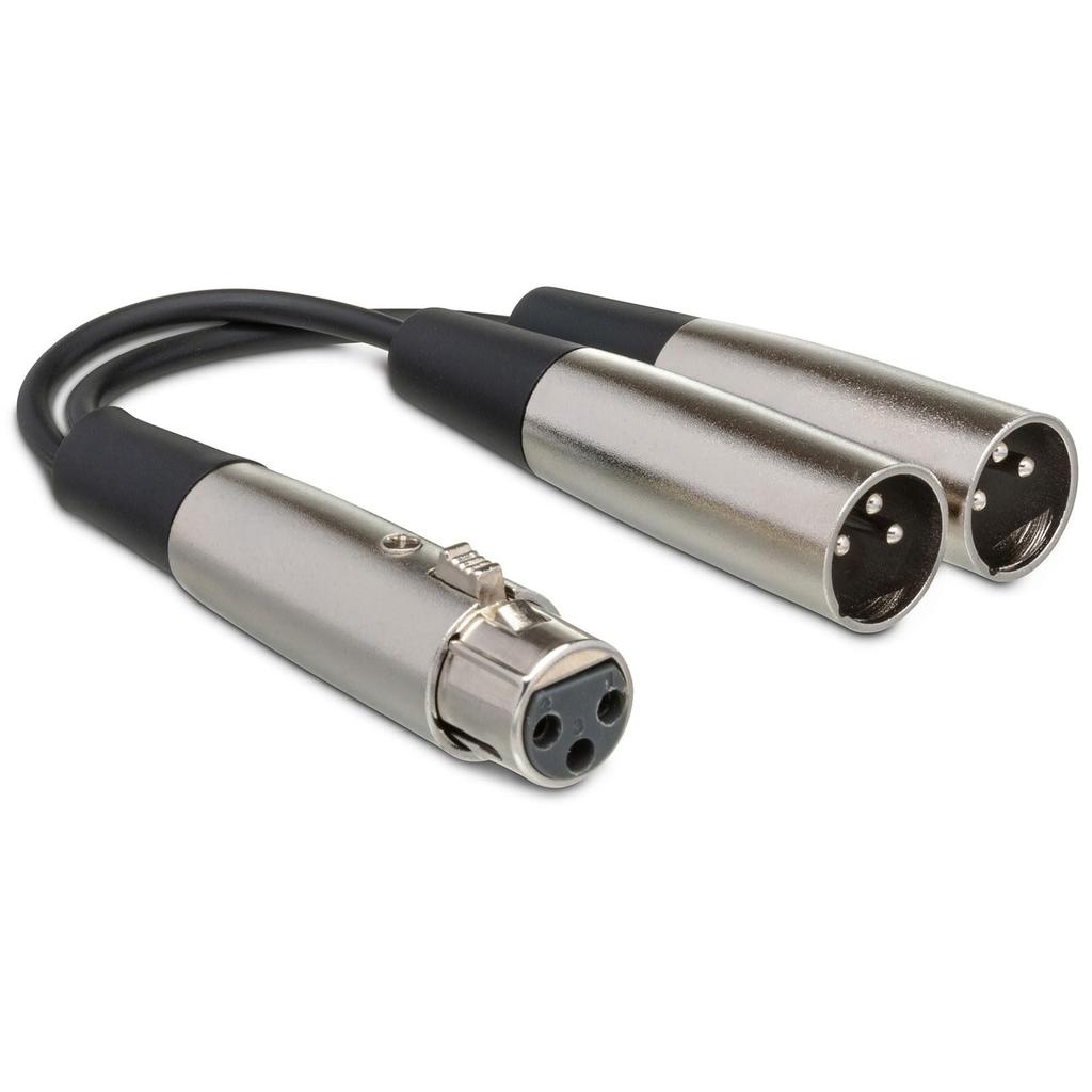 Hosa YXM-121 15cm XLR female to XLR male x 2 Y cable