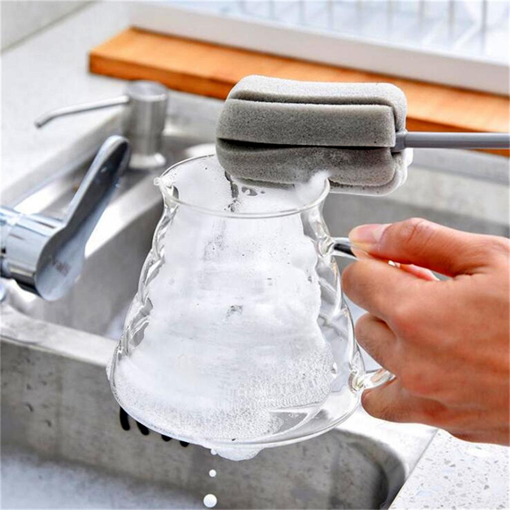 Küchengriff Schwammbürste Flasche Tasse Glas Waschen Reinigung Reiniger Werkzeug 2St