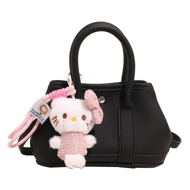 Korean Niche Dopamine Lychee Pattern Portable Bucket Bag Casual Simple Versatile Temperament Commuter Messenger Women's Bag