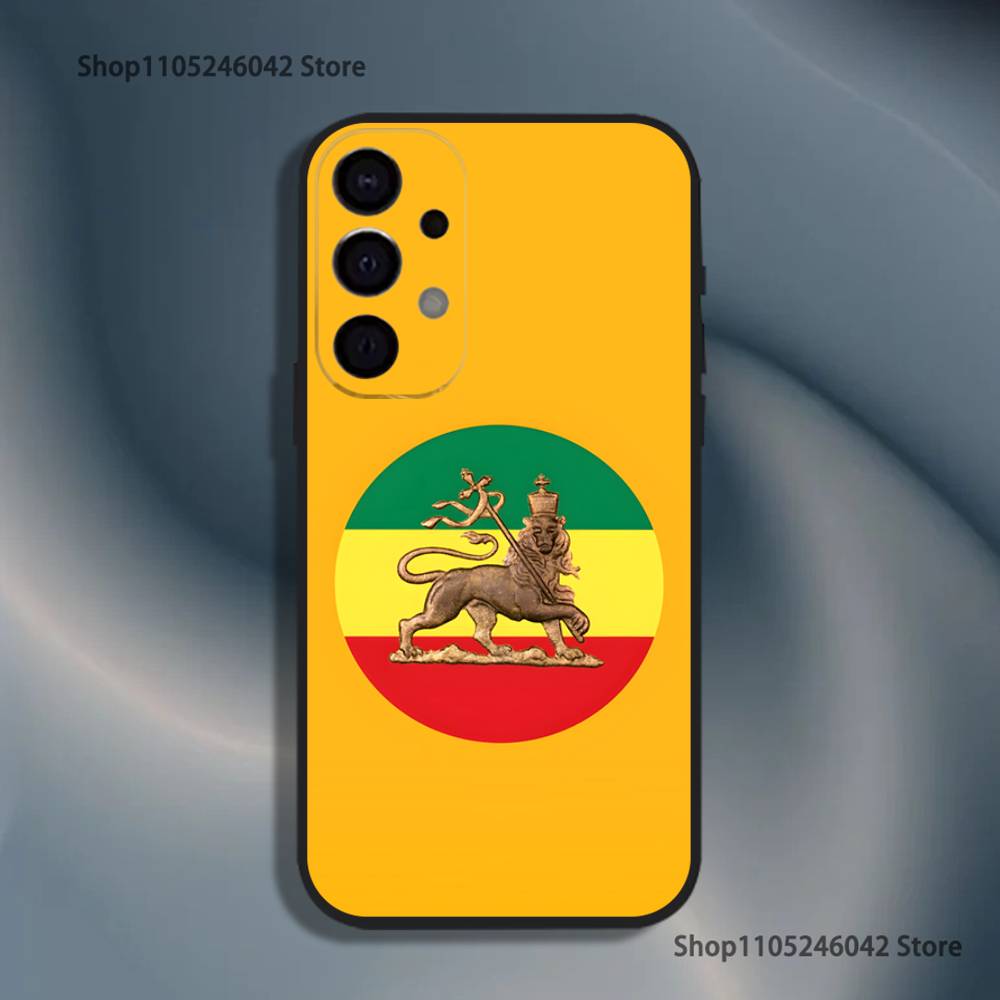 R-Rastafari Lion Logo  For Samsung S25,S24,S21,S22,S23,S30,Ultra,S20,Plus,Fe,Lite,5G Black Cover Phone Case