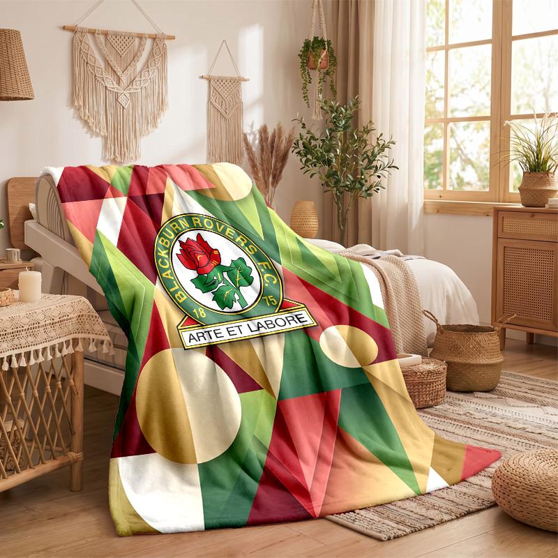 Blackburn Rovers Football Print Flannel Blanket Soft Warm Sofa Bed Throw Blanket For Home Office Bedroom