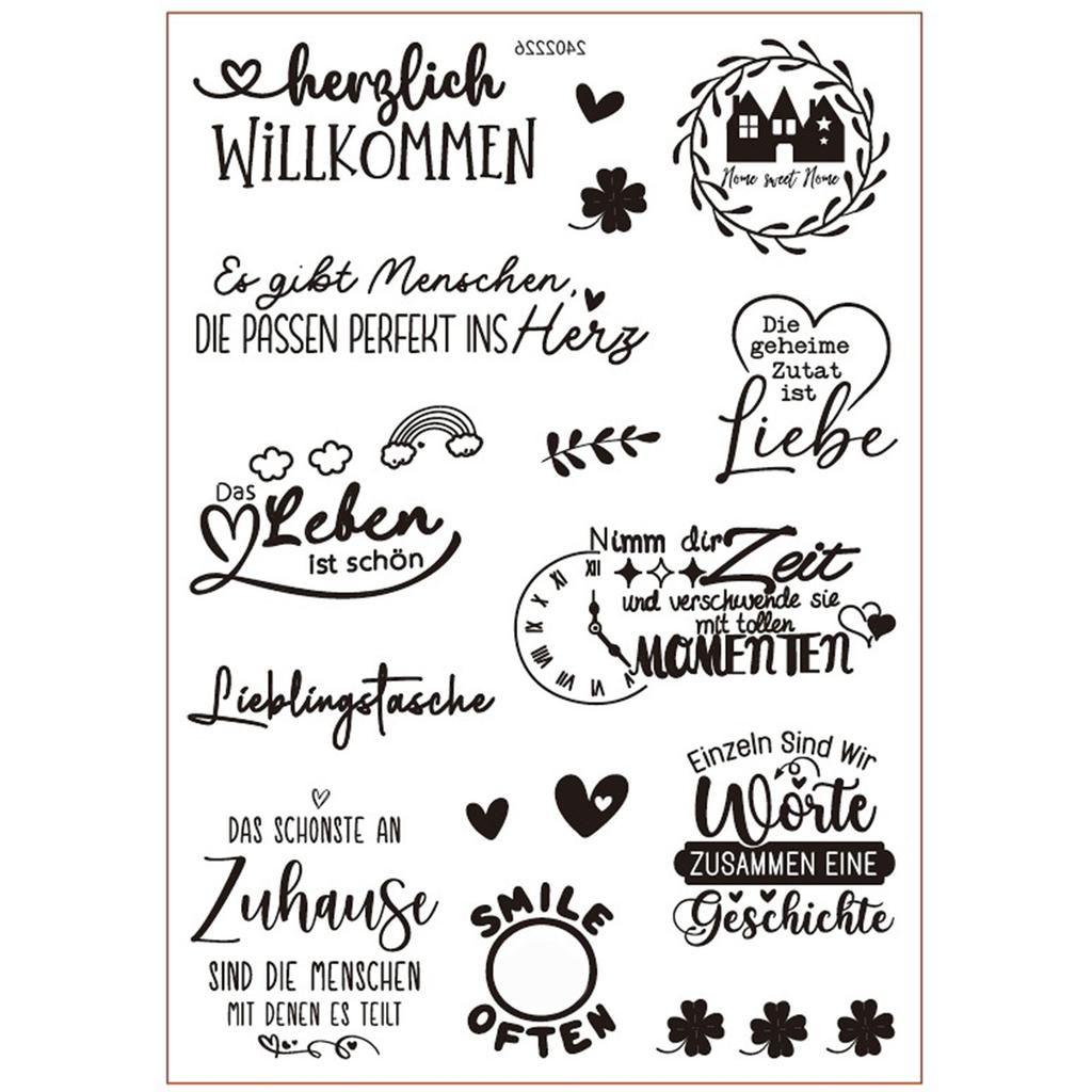 German Blessing Words Rub On Sticker Water Transfer Candle Sticker for Candle Ceramic Mug Glassware Wood Furniture