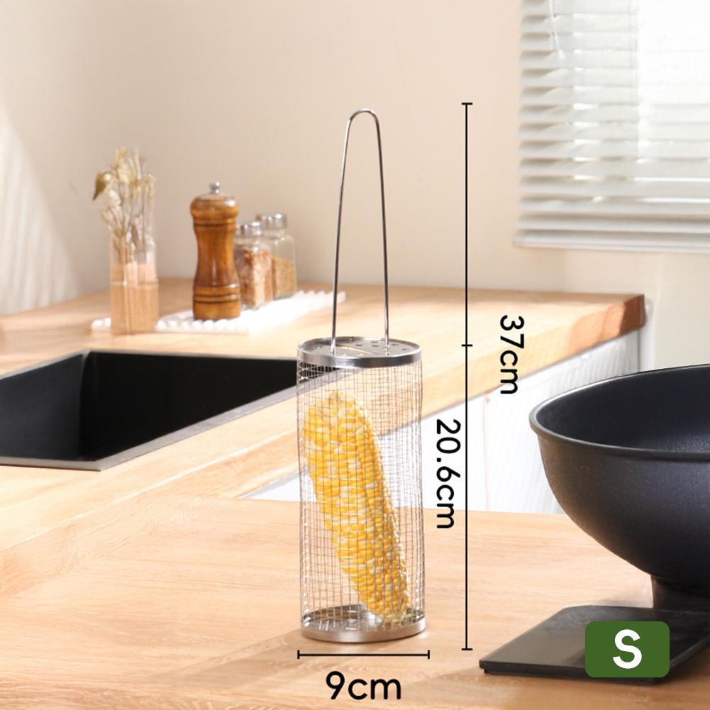 

Овочева решітка для гриля зі швидкознімною ручкою, обертова клітка для барбекю, термостійкі інструменти для смаження м яса, овочів, грибів, аксесуар для кемпінгу, барбекю S