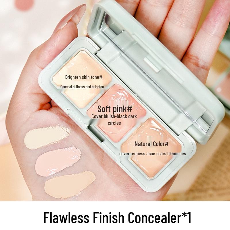 Tri-Tone Concealer Palette for Dark Circles, Spots, and Contouring