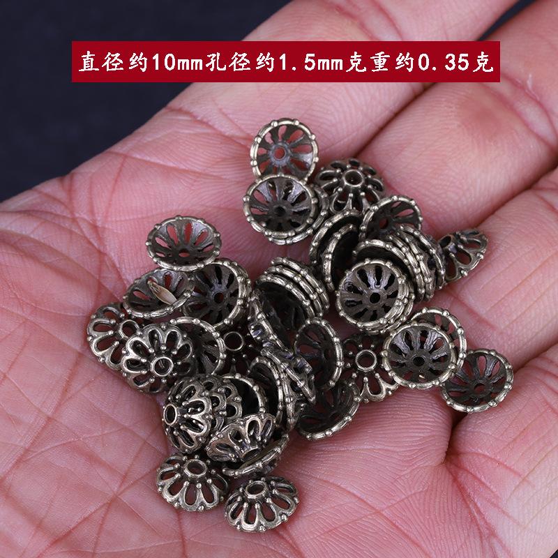 Bronze loose beads, small flower holders, flower caps, beaded necklaces, bracelets