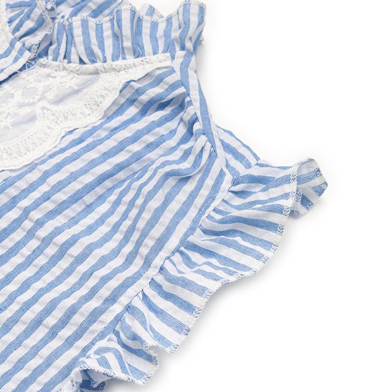 YYFS Women's Fashion Casual Summer Spring Stripe Print Short Sleeve Stand-Neck Blouses & Shirts
