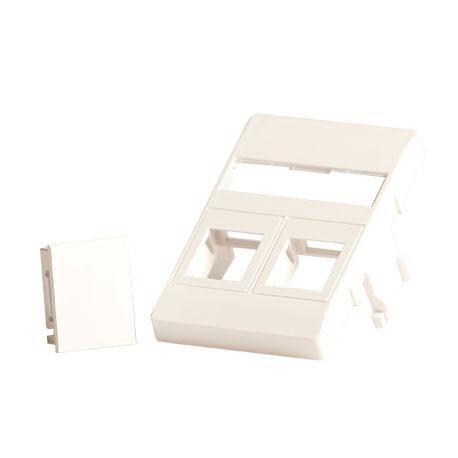 Lanview 2X Keystone Wall Plate For Clicline Socket 50X75 Mm White, Lvn127866