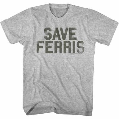 Ferris Bueller's Day Off Save Ferris Penant Gray Heather T-Shirt