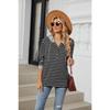 Autumn Women's Striped Clashing Colour Splicing Hooded Long Sleeve Loose Sweatshirt