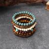 Ensemble de Bracelets Bohèmes Faits à la Main en Coque de Coco et Perles en Bois: Unisexe, Mode Rétro, Collection 5 Pièces