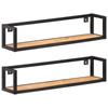 Day and Night - Day and Night Wall Shelves 2 Units 80 Cm Solid Acacia Wood