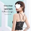 Lace Camisole Bustier Top with Strapless Back, Chest Pads, Wire-Free Push-Up, Anti-Exposure Design for Young Girls