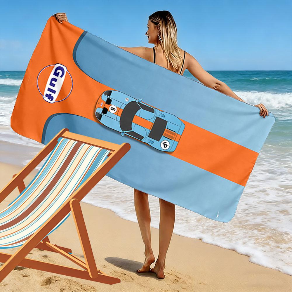 Retro Racing Car Beach Towel A must-have beach towel for beach travel