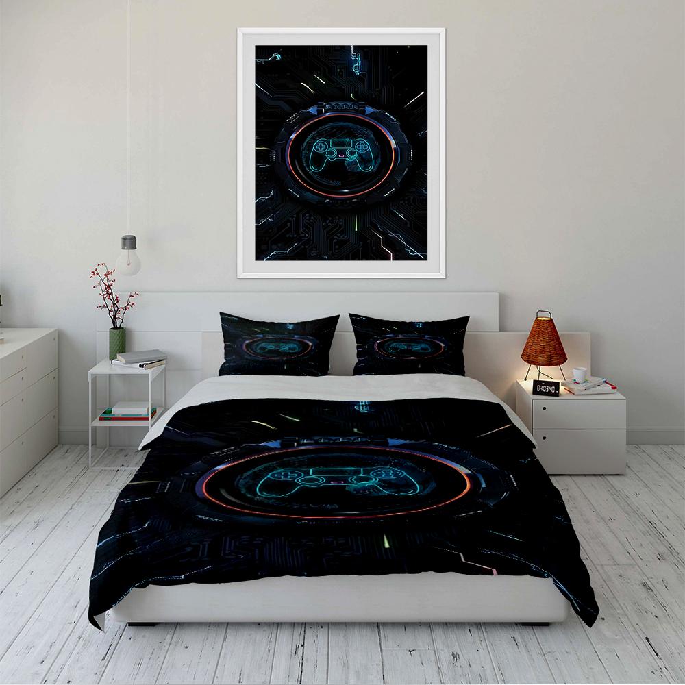 Gaming Controller Bedding Set Bedding Set (1 Duvet Cover, 2 Pillowcases, Duvet Not Included)