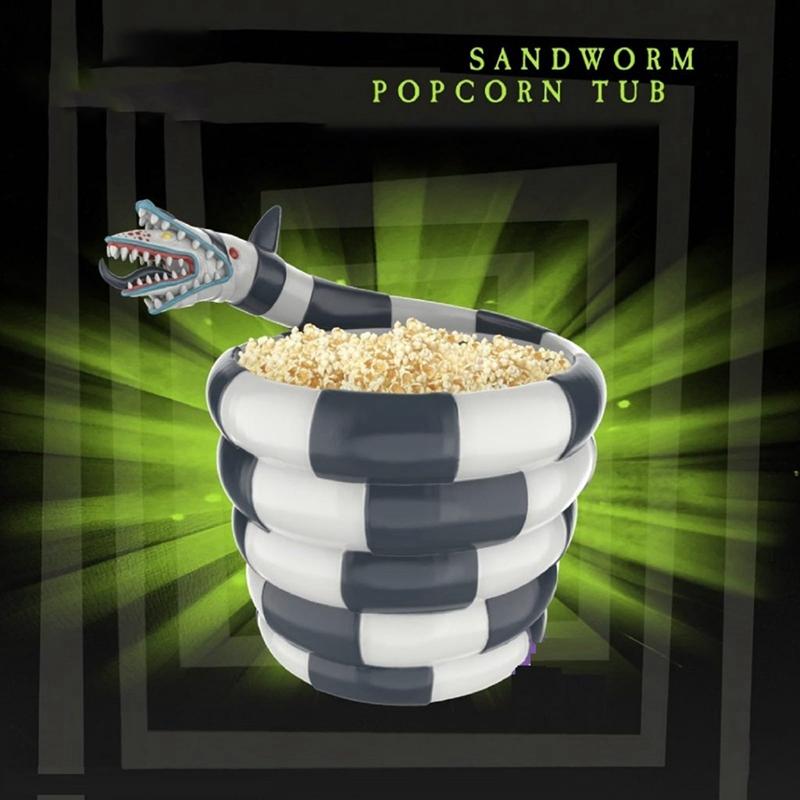 Fun Popcorn Bucket Sandworm Bucket, Horror Halloween Popcorn Bowl Collectibles Decoration Horror Theme Collectibles-ABSW