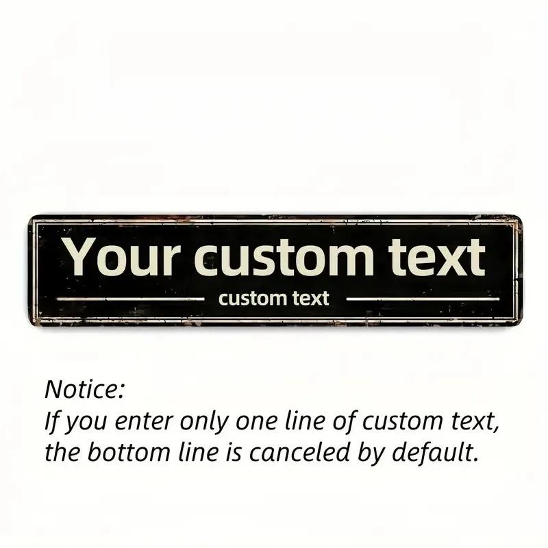 Custom Retro Black Metal Street Sign Personalized Wall Art Decor For Home Business
