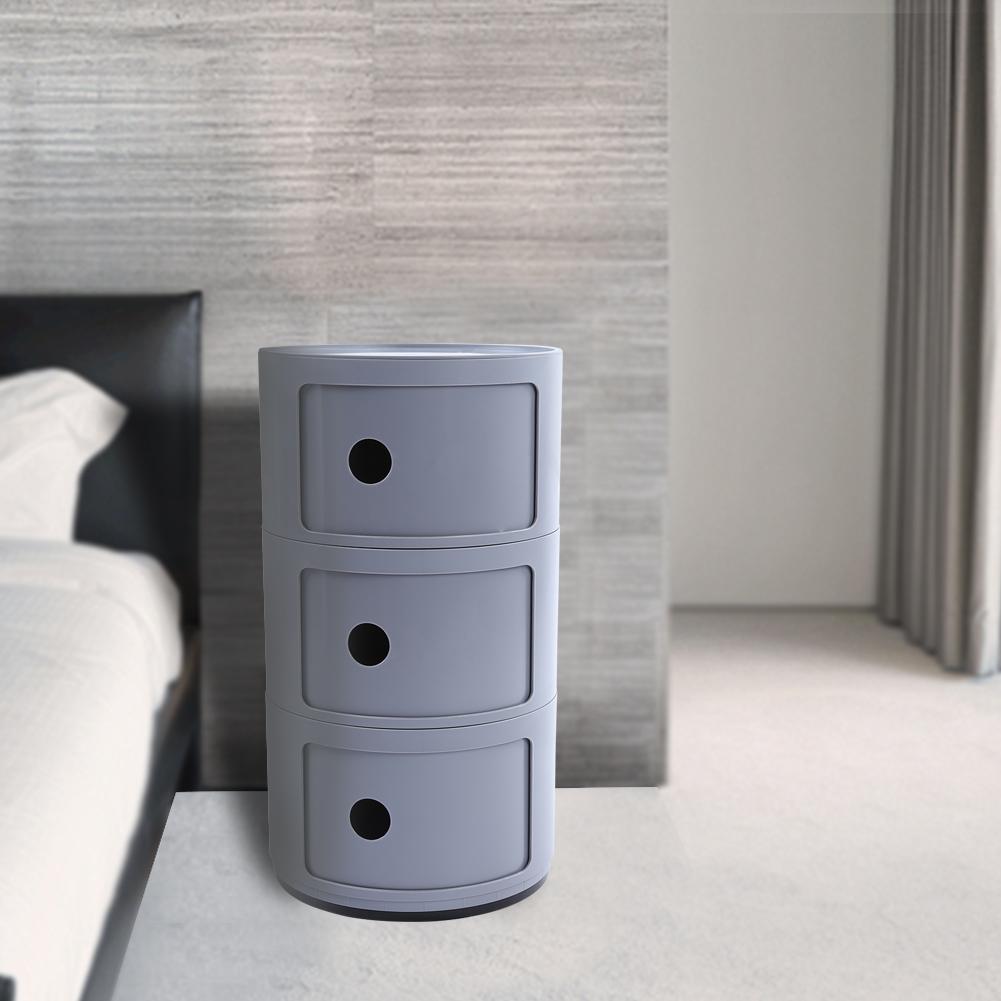 Modern Furniture Bedside Cabinet Nightstand Multifunctional Circle Storage Table