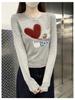 Korean Style Age-Defying Puppy Print Brushed Long-Sleeve Women's Top for Autumn/Winter