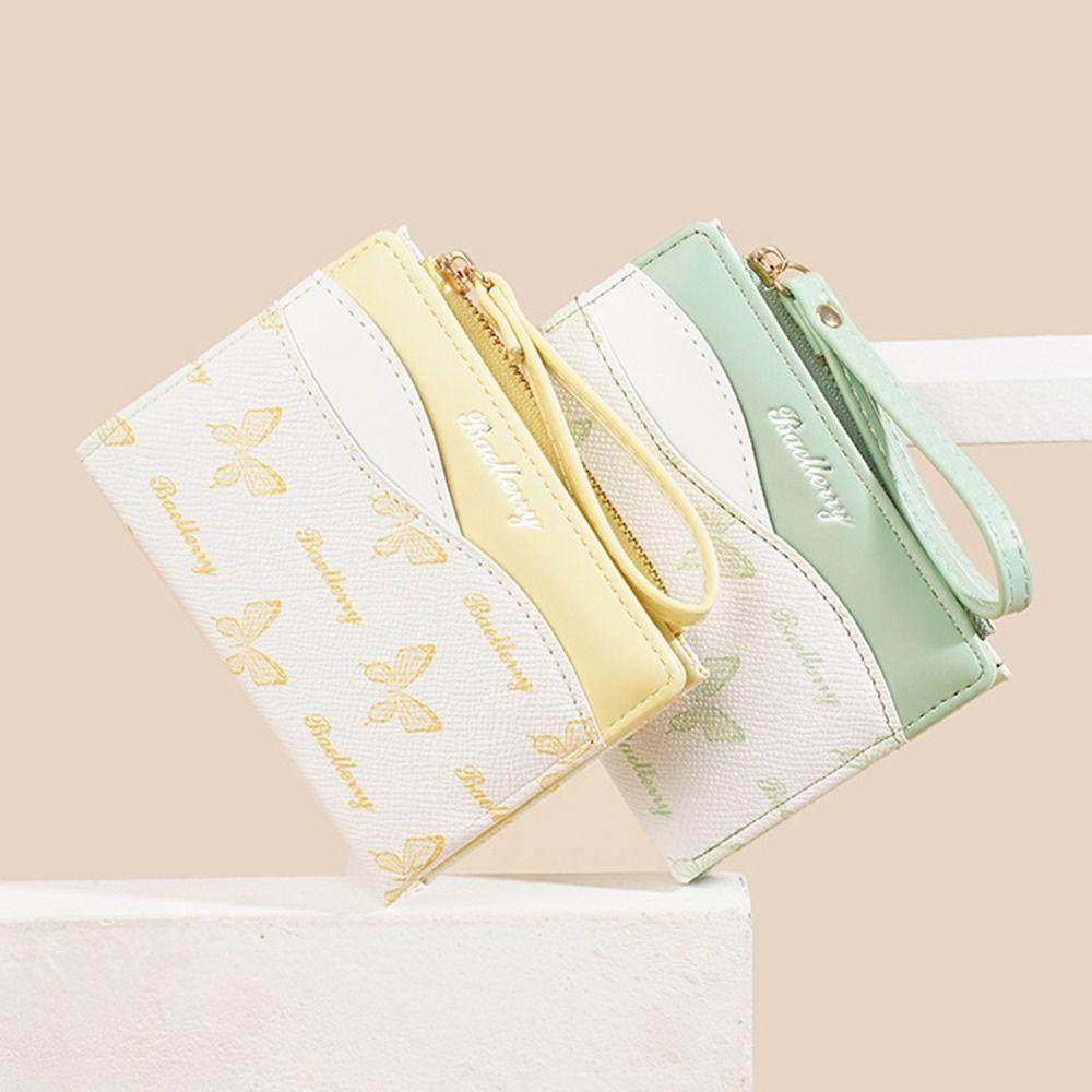 

Multi-Cards Slot Credit Cards Bag 2 Folds Mini Coin Pocket Zipper Coin Purse Student фіолетовий