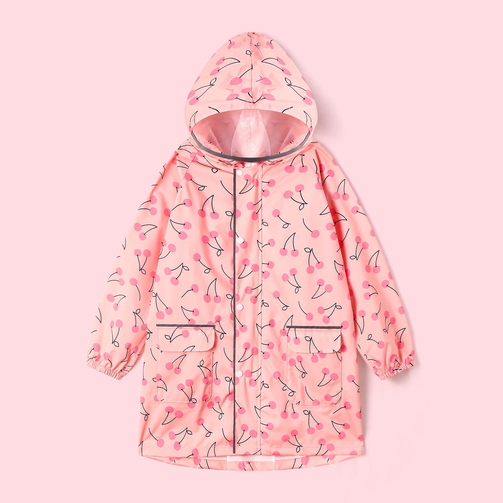 Kids  Japanese-Style Full Body Waterproof Rain Poncho with Backpack Cover M