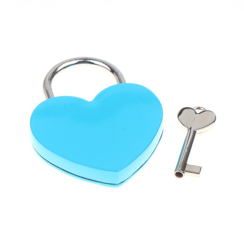 45*59*8Mm Heart Shaped Padlock With Matching Keys Romantic Metal Love Locks For Travel Wedding Gift Diary Bag Luggage Decor